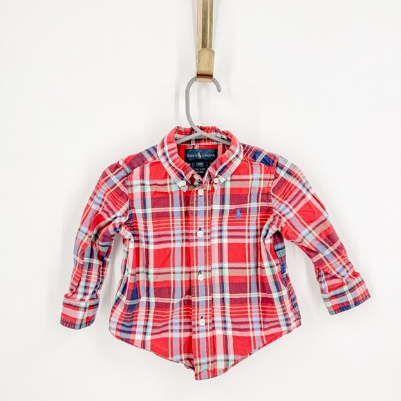 Ralph Lauren Classic Red and Blue Plaid Shirt - Picture 1 of 3